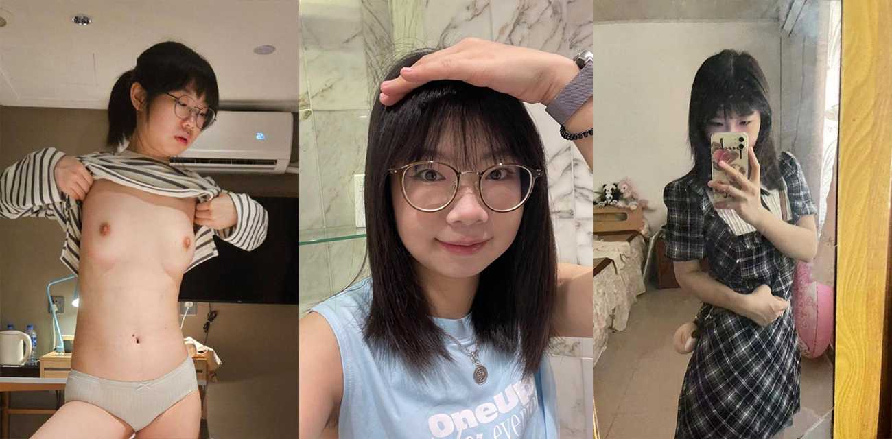 清纯眼镜学生妹不雅视频合集被曝，和男友玩性爱游戏拍淫片全程露脸反差至极